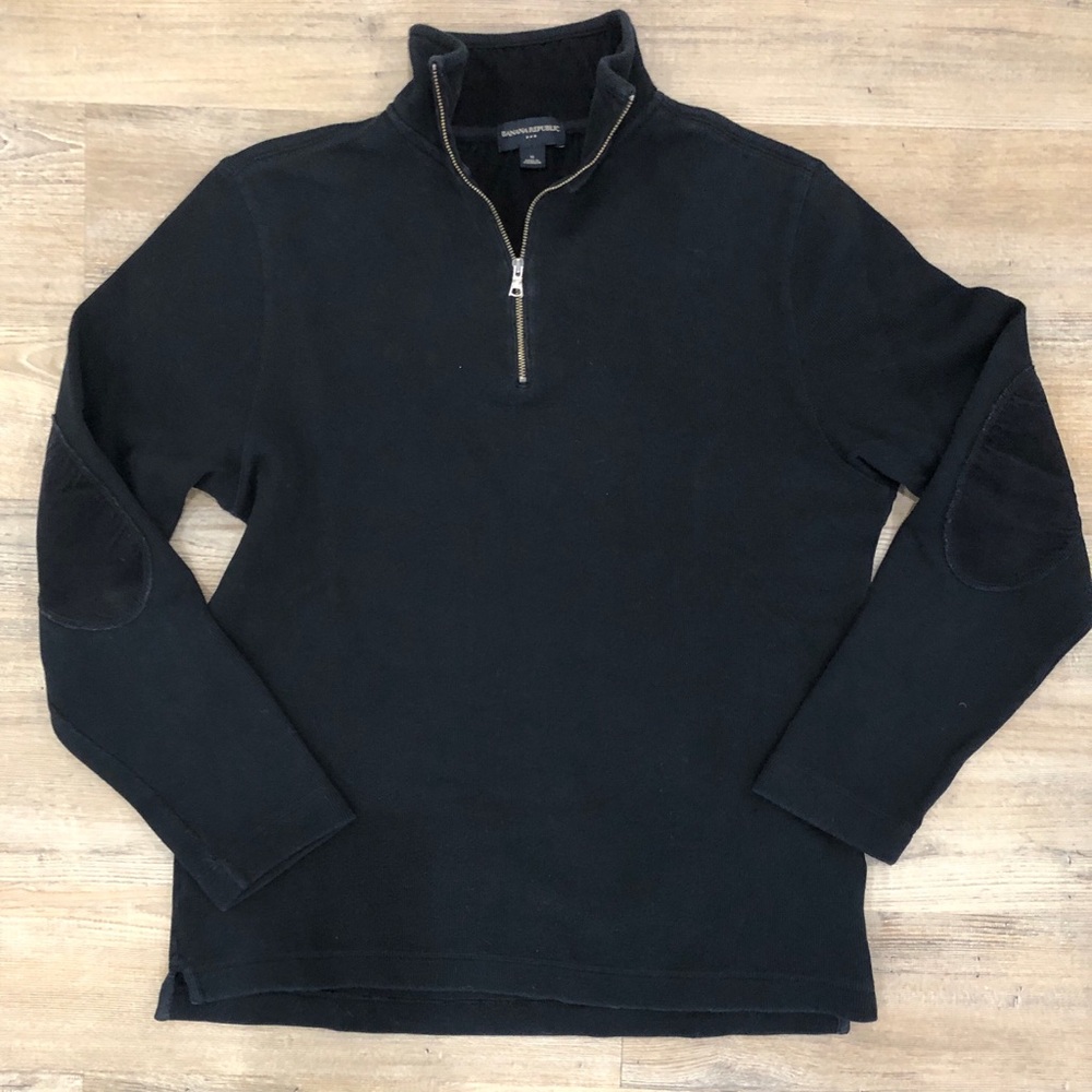 Banana Republic Men’s Black Quarter Zip Sweater size Medium